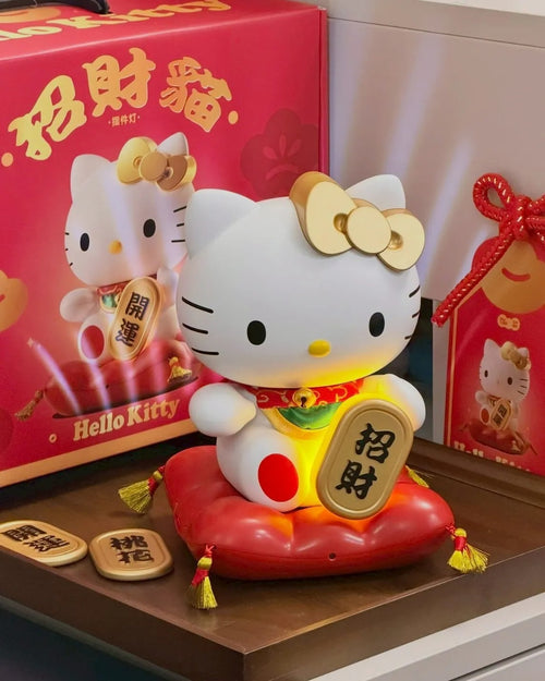 <正版授權>HELLO KITTY 招財貓小燈 三麗鷗 凱蒂貓 擺件 公仔 裝飾